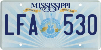 MS license plate LFA530