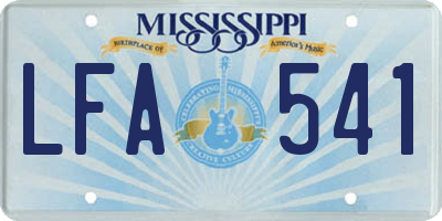 MS license plate LFA541