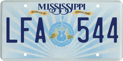 MS license plate LFA544