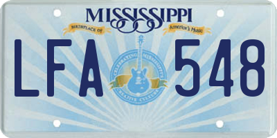 MS license plate LFA548