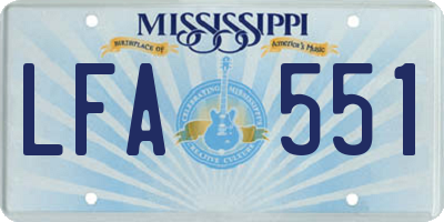MS license plate LFA551