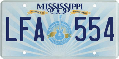 MS license plate LFA554