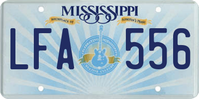 MS license plate LFA556