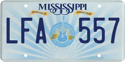 MS license plate LFA557