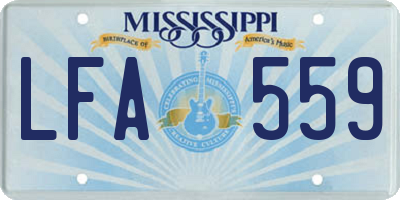 MS license plate LFA559