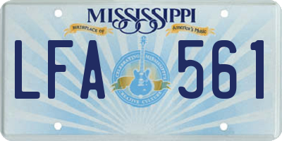 MS license plate LFA561