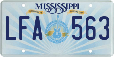 MS license plate LFA563