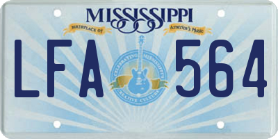 MS license plate LFA564