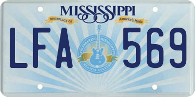 MS license plate LFA569