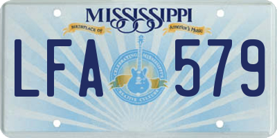 MS license plate LFA579