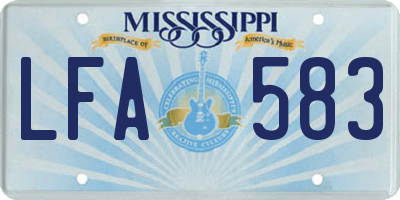 MS license plate LFA583