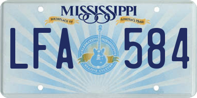MS license plate LFA584