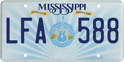 MS license plate LFA588