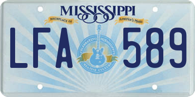 MS license plate LFA589