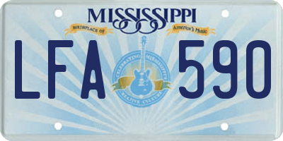 MS license plate LFA590