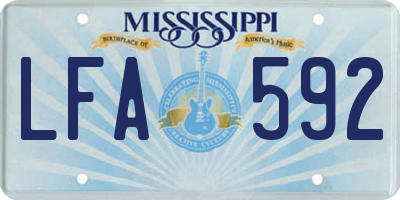 MS license plate LFA592
