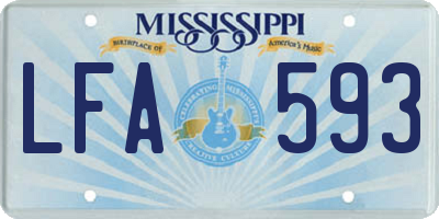 MS license plate LFA593