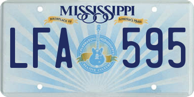 MS license plate LFA595