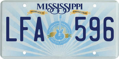 MS license plate LFA596