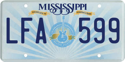 MS license plate LFA599
