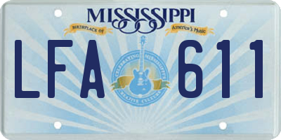 MS license plate LFA611