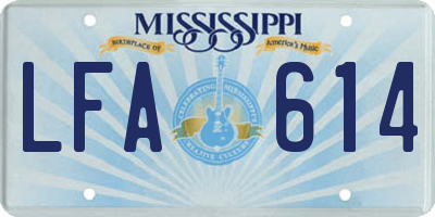 MS license plate LFA614