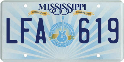 MS license plate LFA619