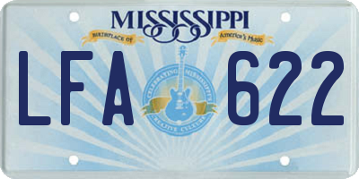 MS license plate LFA622