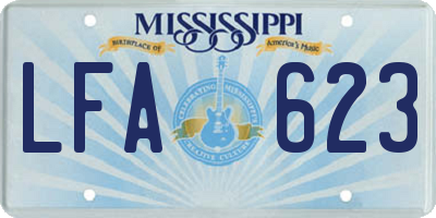 MS license plate LFA623