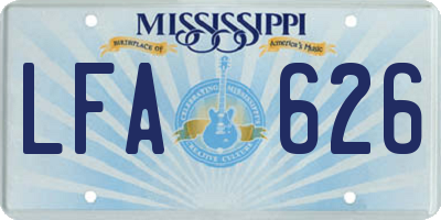MS license plate LFA626