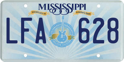 MS license plate LFA628