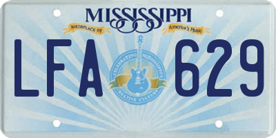 MS license plate LFA629