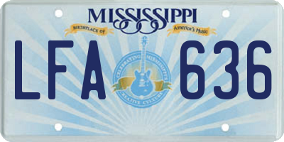 MS license plate LFA636