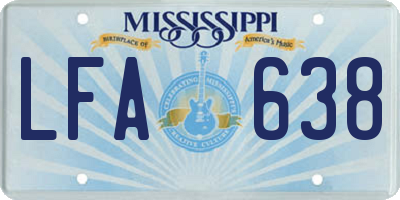 MS license plate LFA638
