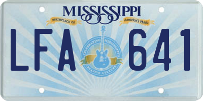 MS license plate LFA641