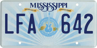 MS license plate LFA642