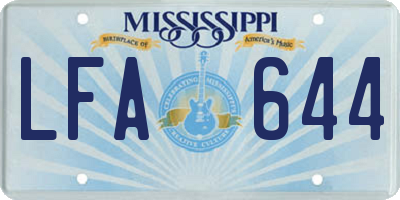 MS license plate LFA644