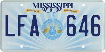 MS license plate LFA646