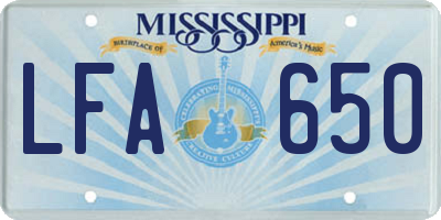 MS license plate LFA650