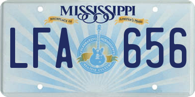 MS license plate LFA656