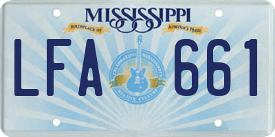 MS license plate LFA661