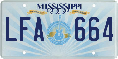 MS license plate LFA664