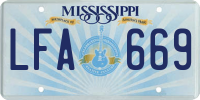 MS license plate LFA669