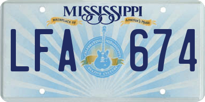 MS license plate LFA674