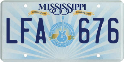 MS license plate LFA676