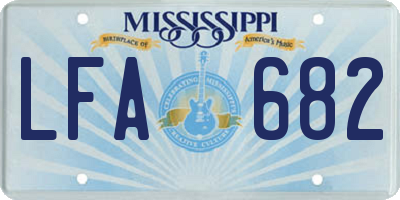 MS license plate LFA682