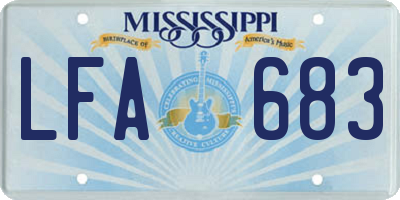 MS license plate LFA683