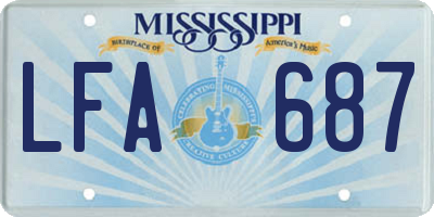 MS license plate LFA687
