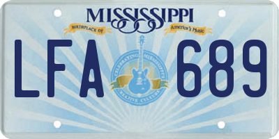 MS license plate LFA689