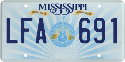 MS license plate LFA691